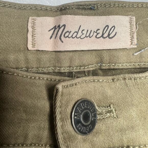 MADEWELL 9" High-Rise Skinny Jeans Garment-Dyed Edition Safari Khaki Green Sz 26 - Picture 9 of 12